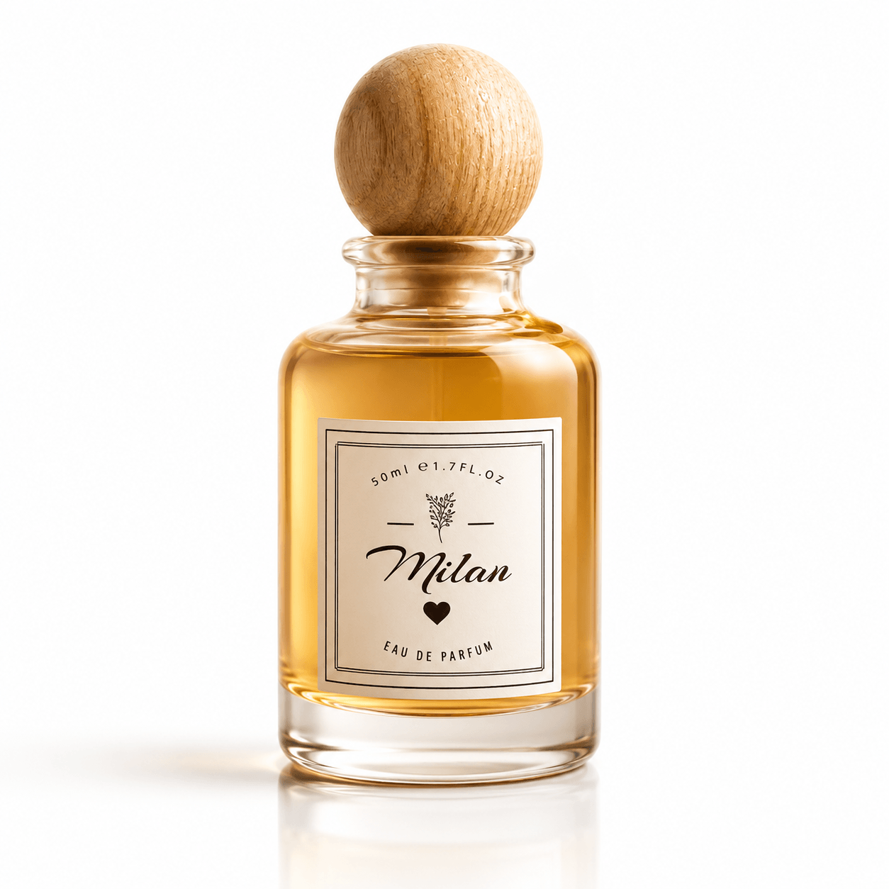 Blooming Milan perfume by Bloograna Perfumes, elegant glass bottle with floral and citrus notes for a sophisticated fragrance.