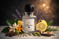 Bloograna Perfumes Azera perfume bottle with elegant design and floral accents, showcasing luxurious fragrance packaging.